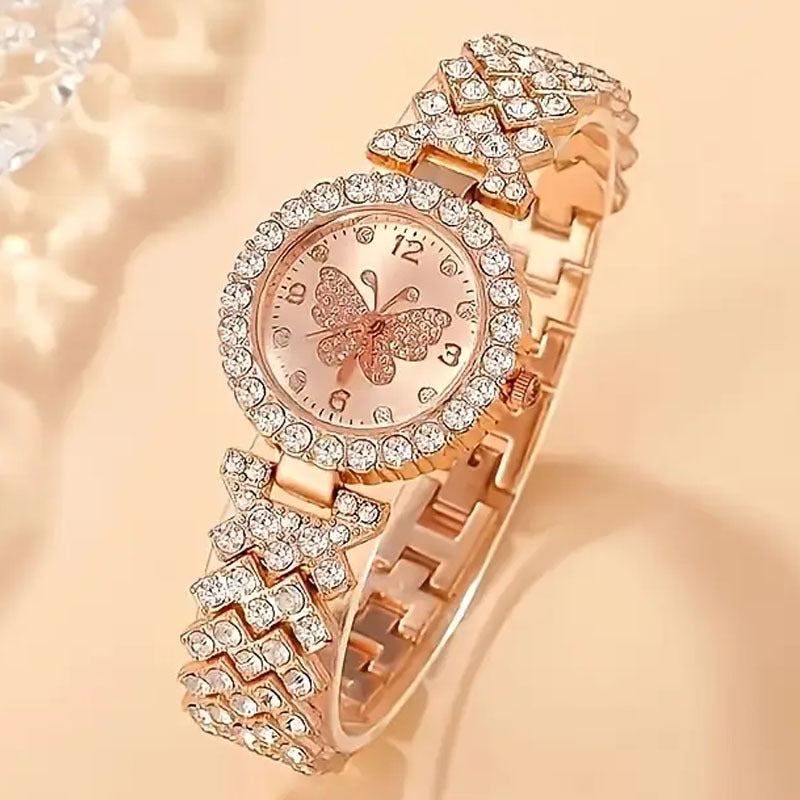 Foreign Trade Hot-Selling Fashion Diamond-Studded Women's Watch High-End Luxury Goddess Bracelet Watch Women's Versatile Quartz Wristwatch
