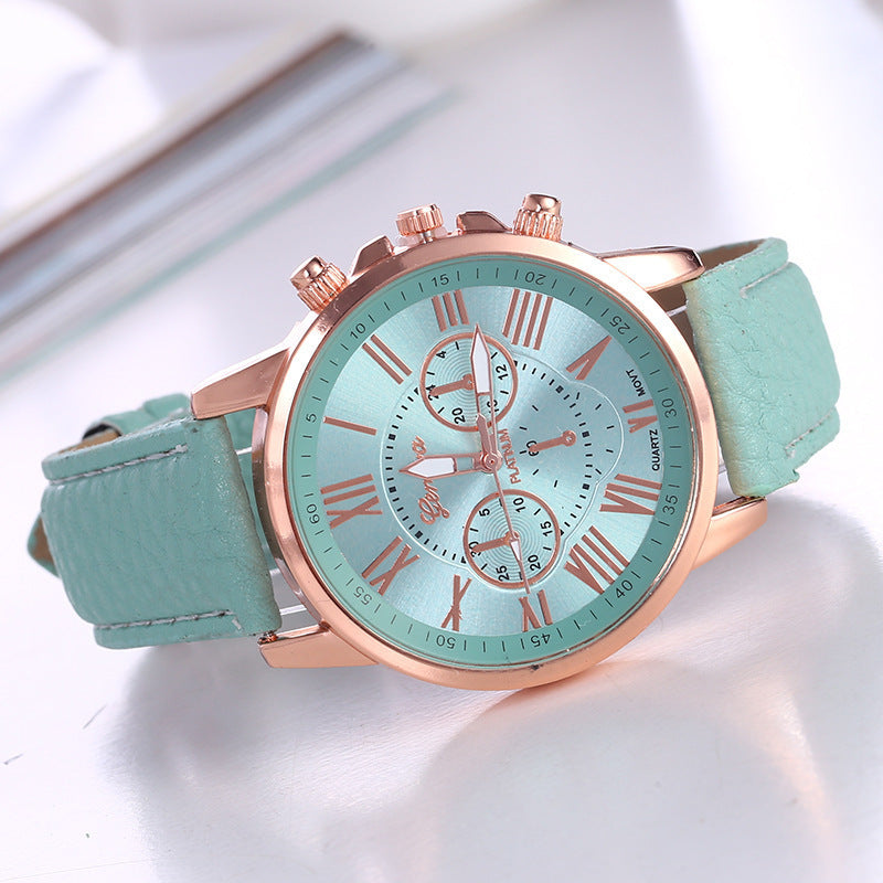 Cross-Border Hot-Selling Watches geneva Belt Women's Quartz Watch Classic Multi-Color Optional Women's Watch