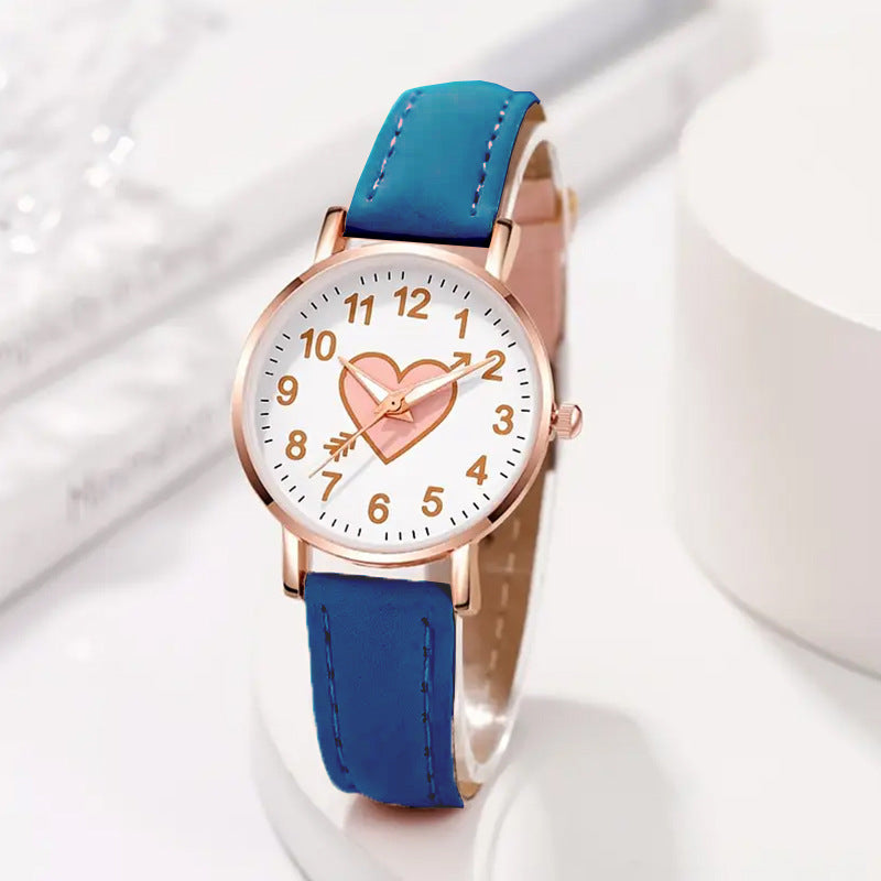 Internet Celebrity Cute Style Watch for Female Students Korean Version Simple Girlfriends Cute Heart Piercing Quartz Wristwatch Wholesale