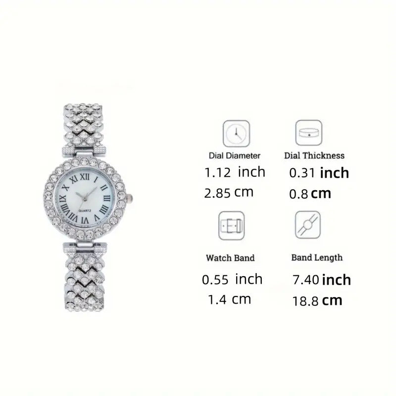 Cross-Border Hot-Selling Alloy Women's Bracelet Watch with Diamonds Trendy Decorative Watch Women's High-End Quartz Watch