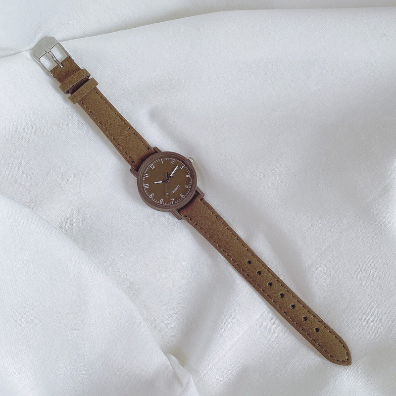 Cross-Border Fashion Retro Scale Digital Belt Women's Watch Fresh Casual Quartz Watch for Primary and Secondary School Students Wholesale