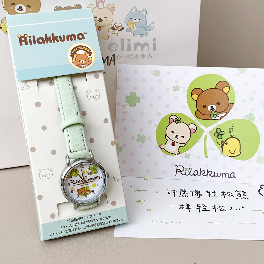 Japanese Style Hot Sale Rilakkuma Watch for Women Simple Cartoon Girl Watch Cute Student Party Women's Wristwatch Wholesale