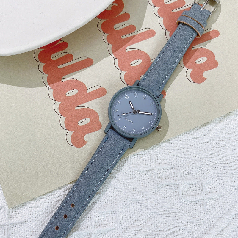 Cross-Border Fashion Retro Scale Digital Belt Women's Watch Fresh Casual Quartz Watch for Primary and Secondary School Students Wholesale