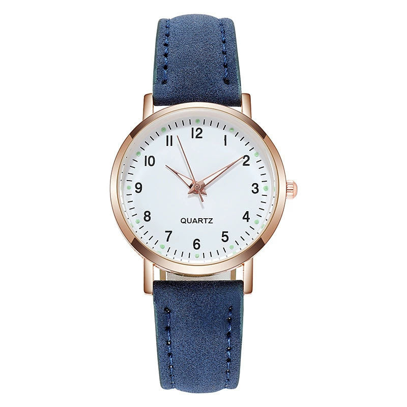 Cross-Border Simple Design Leather Strap Women's Watch High-End Feel Fresh Decorative Watch for Girls