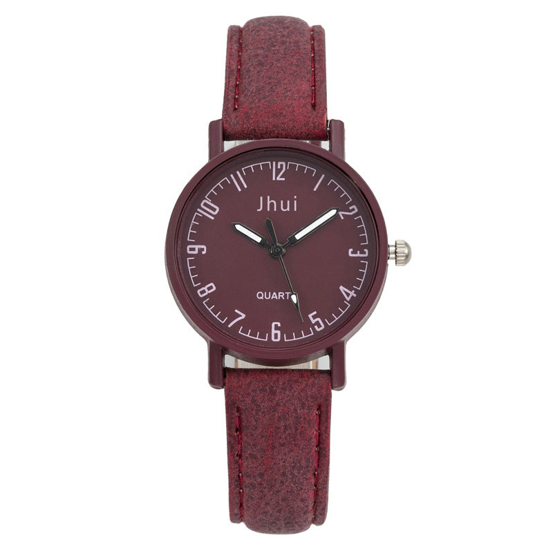 Cross-Border Fashion Retro Scale Digital Belt Women's Watch Fresh Casual Quartz Watch for Primary and Secondary School Students Wholesale