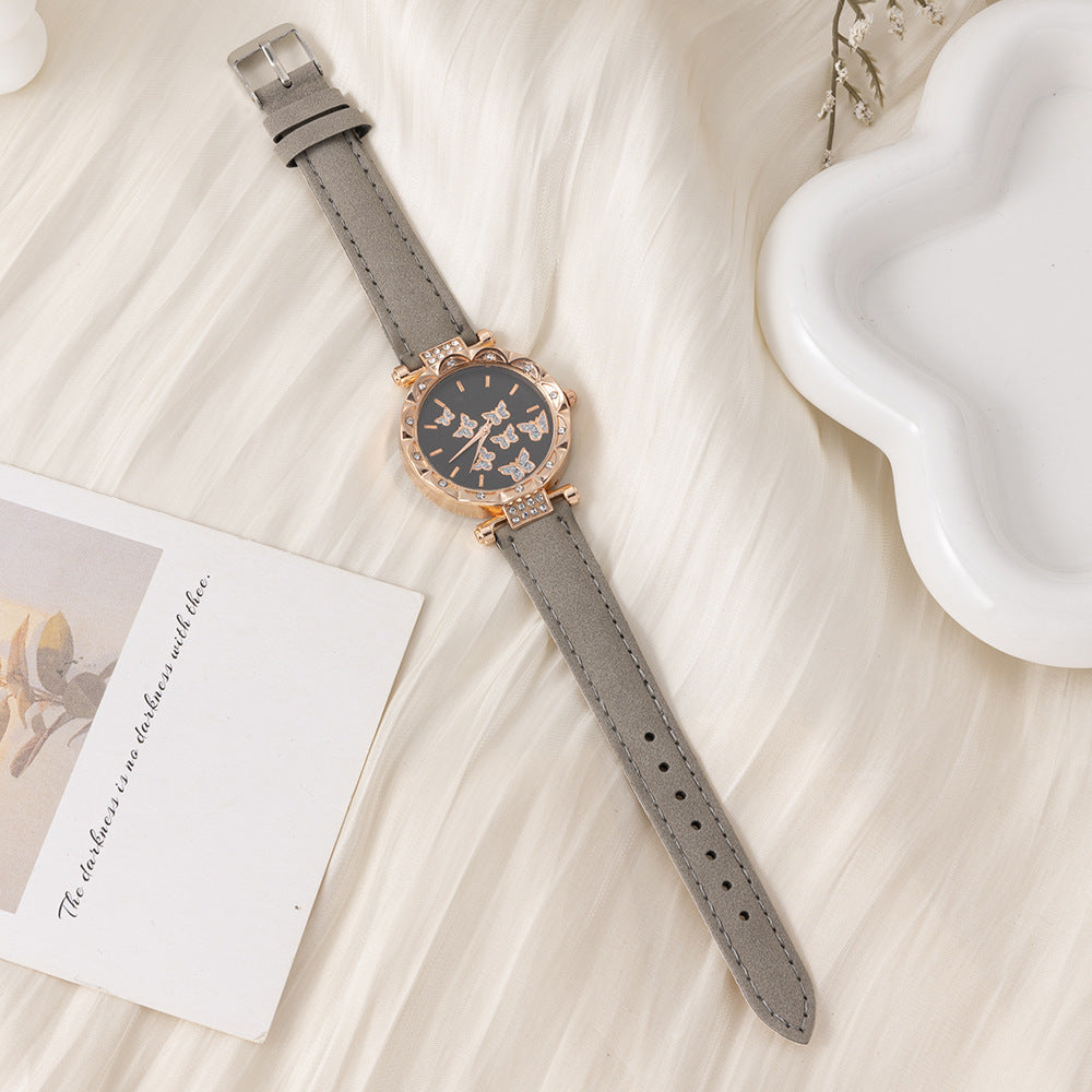 New TikTok Hot-Selling Women's Watch Fashionable and Unique Simple Wristwatch Butterfly Digital Belt Watch Wholesale