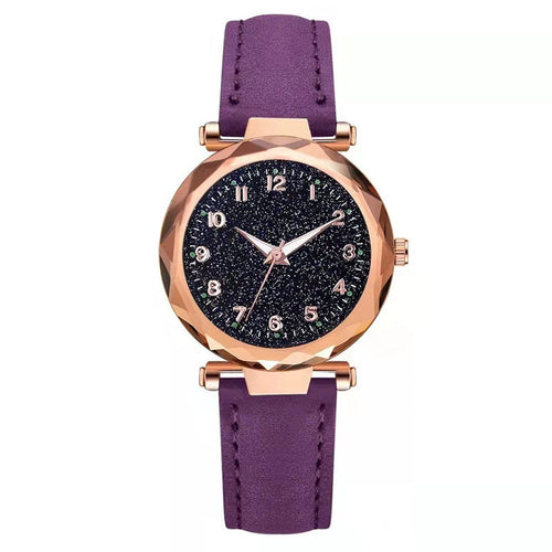 Casual Matte Digital Belt Women's Watch Starry Sky Luminous Girl's Watch Plastic Case Quartz Watch Manufacturer Wholesale