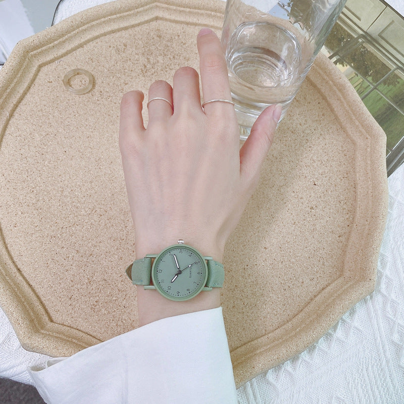 Cross-Border Fashion Retro Scale Digital Belt Women's Watch Fresh Casual Quartz Watch for Primary and Secondary School Students Wholesale