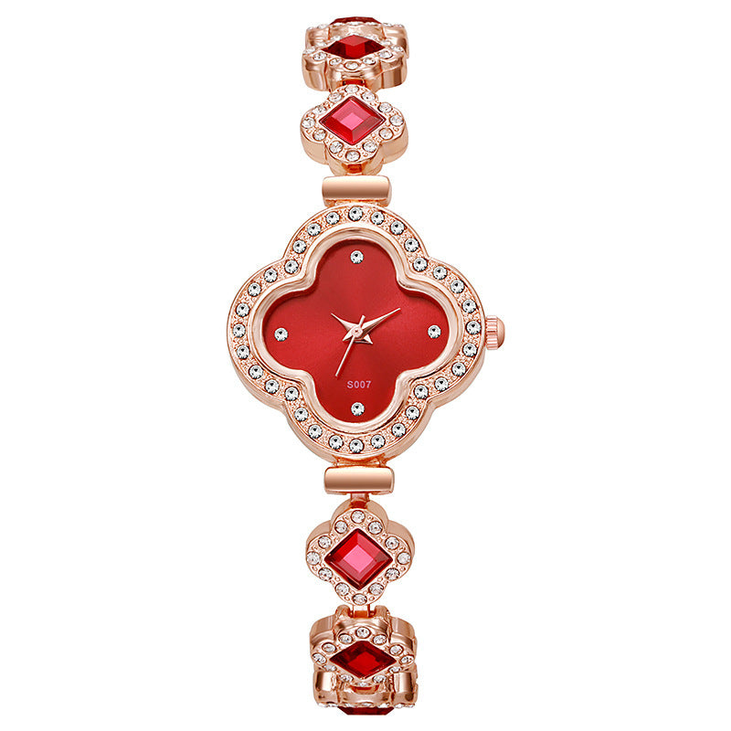 Source Factory Hot Sale Fashion Four-Leaf Clover Bracelet Quartz Watch Casual Versatile Women's Watch