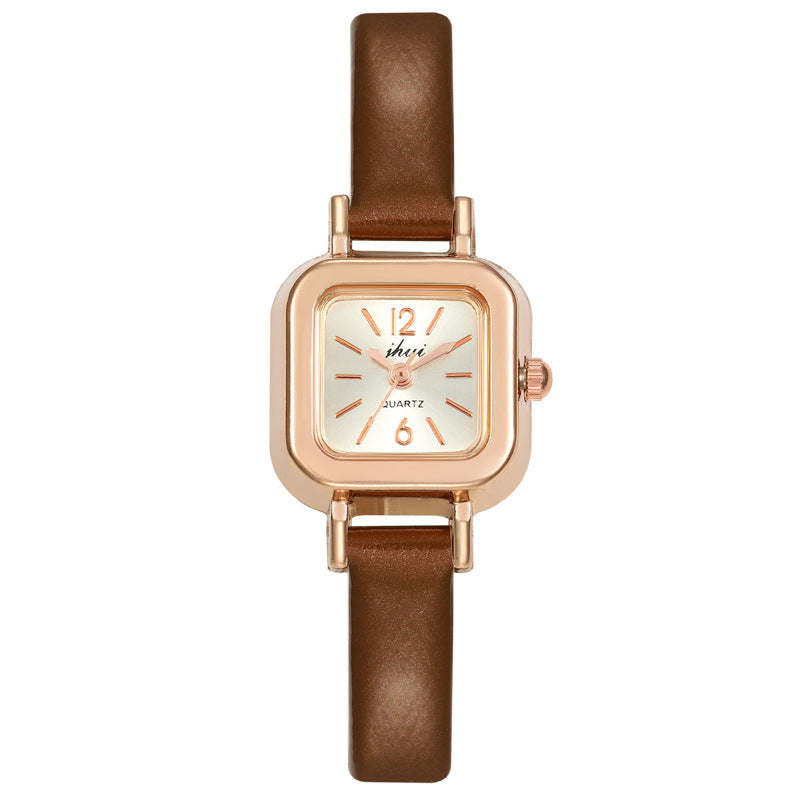Square Women's Watch Thin Strap Korean Style Mini Women's Watch Simple Student Casual Retro Women's Watch