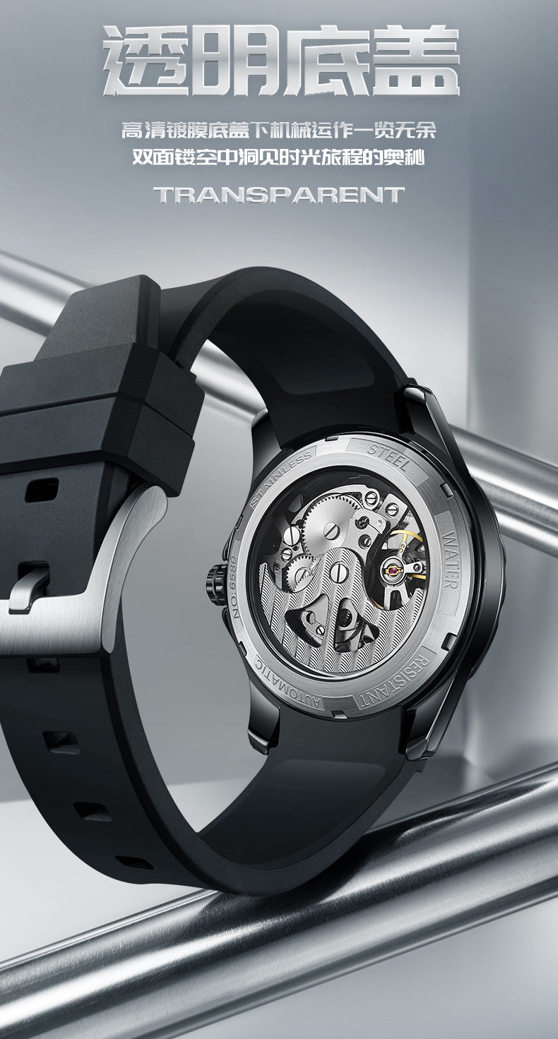 Mark Huafei MarkFairwhale Brand Men's Watch Fully Automatic Skeleton Mechanical Watch Hot-Selling Cross-Border Factory