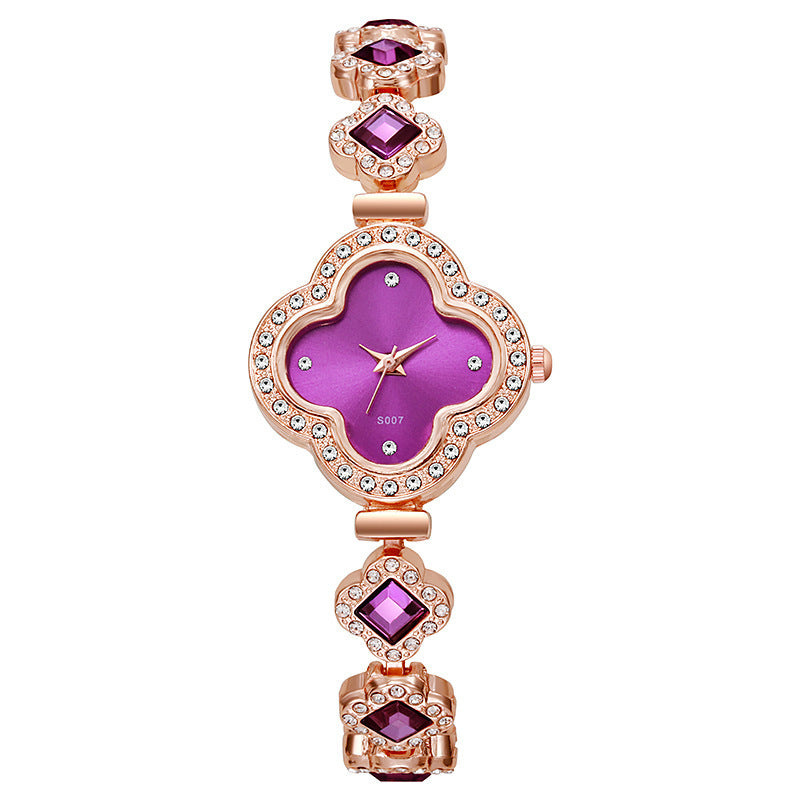 Source Factory Hot Sale Fashion Four-Leaf Clover Bracelet Quartz Watch Casual Versatile Women's Watch