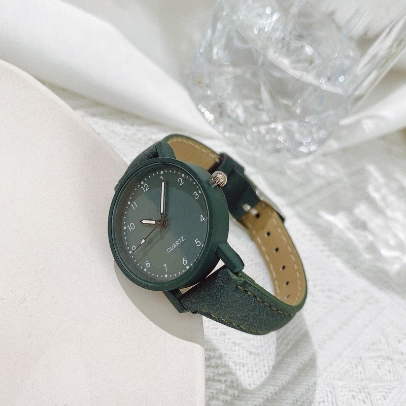 Cross-Border Fashion Retro Scale Digital Belt Women's Watch Fresh Casual Quartz Watch for Primary and Secondary School Students Wholesale