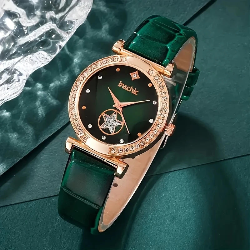 Cross-border E-commerce Watch Set Factory Wholesale Women's Watch Quartz Watch Gift Box Fashion Trendy Watch Set