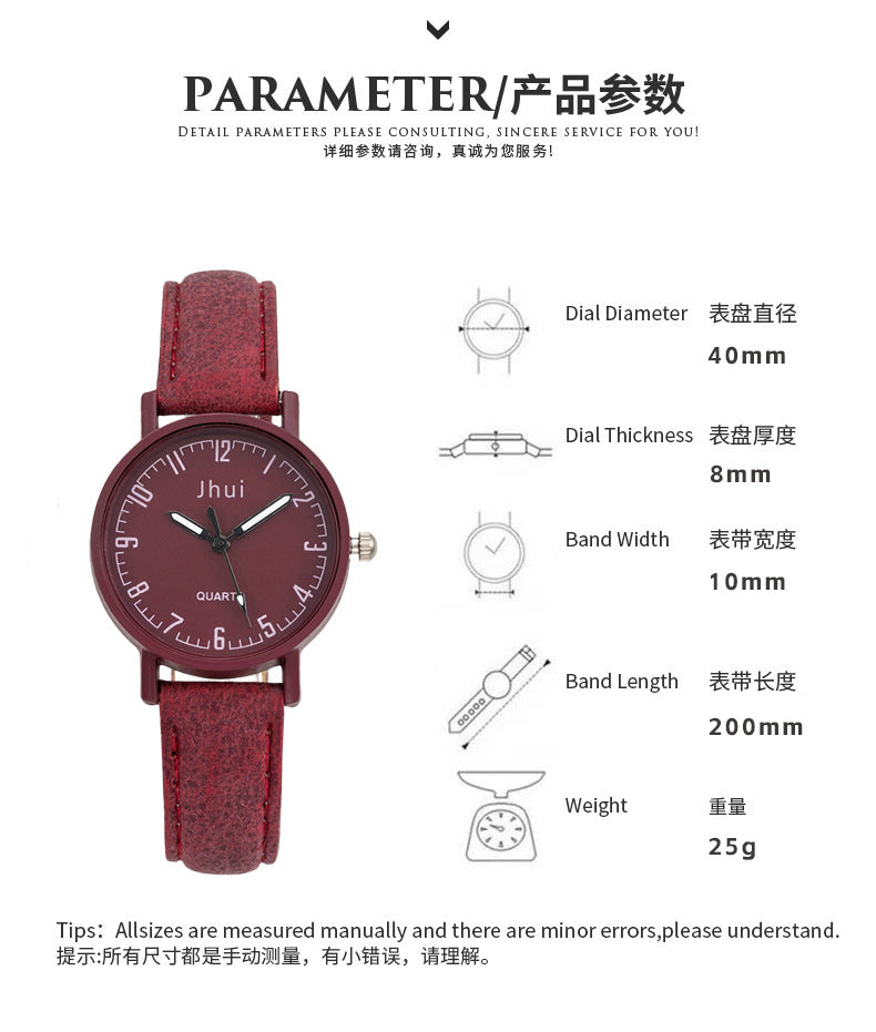 Cross-Border Fashion Retro Scale Digital Belt Women's Watch Fresh Casual Quartz Watch for Primary and Secondary School Students Wholesale