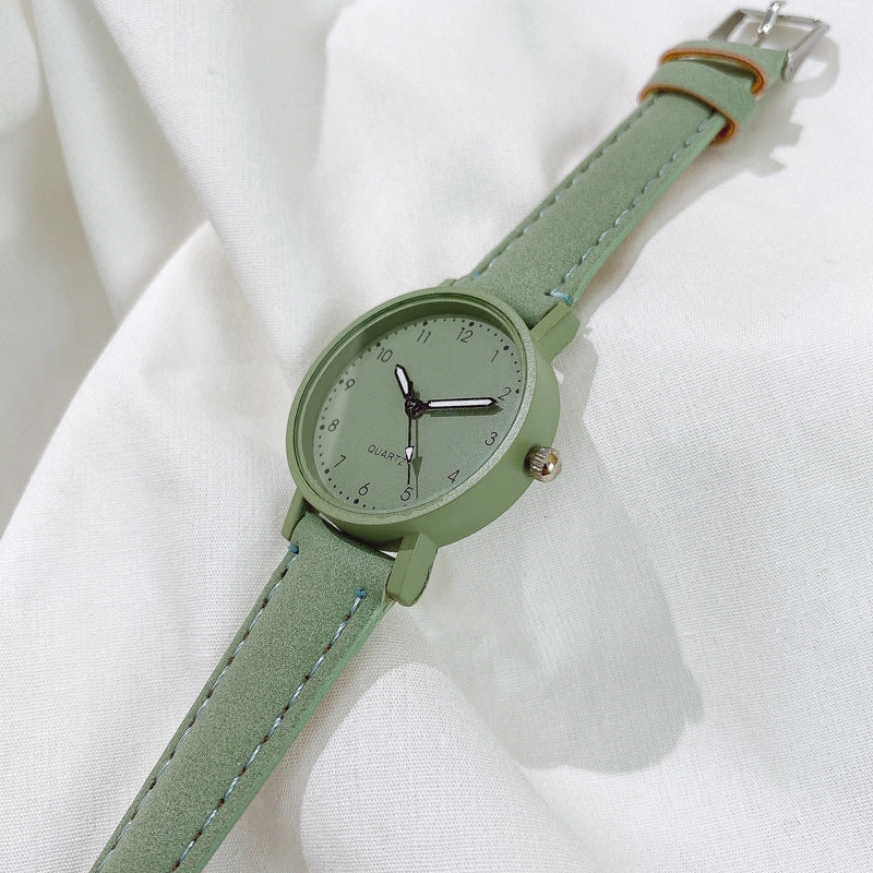 Cross-Border Fashion Retro Scale Digital Belt Women's Watch Fresh Casual Quartz Watch for Primary and Secondary School Students Wholesale