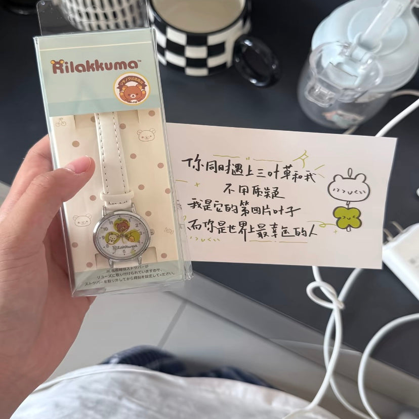 Japanese Style Hot Sale Rilakkuma Watch for Women Simple Cartoon Girl Watch Cute Student Party Women's Wristwatch Wholesale