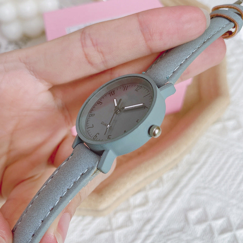 Cross-Border Fashion Retro Scale Digital Belt Women's Watch Fresh Casual Quartz Watch for Primary and Secondary School Students Wholesale