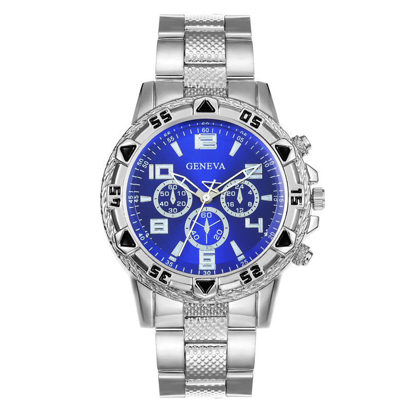 Southeast Asia Cross-Border Men's Watch Set Wholesale Steel Band Watch Men's Trendy Fashion Quartz Watch Men's Watch