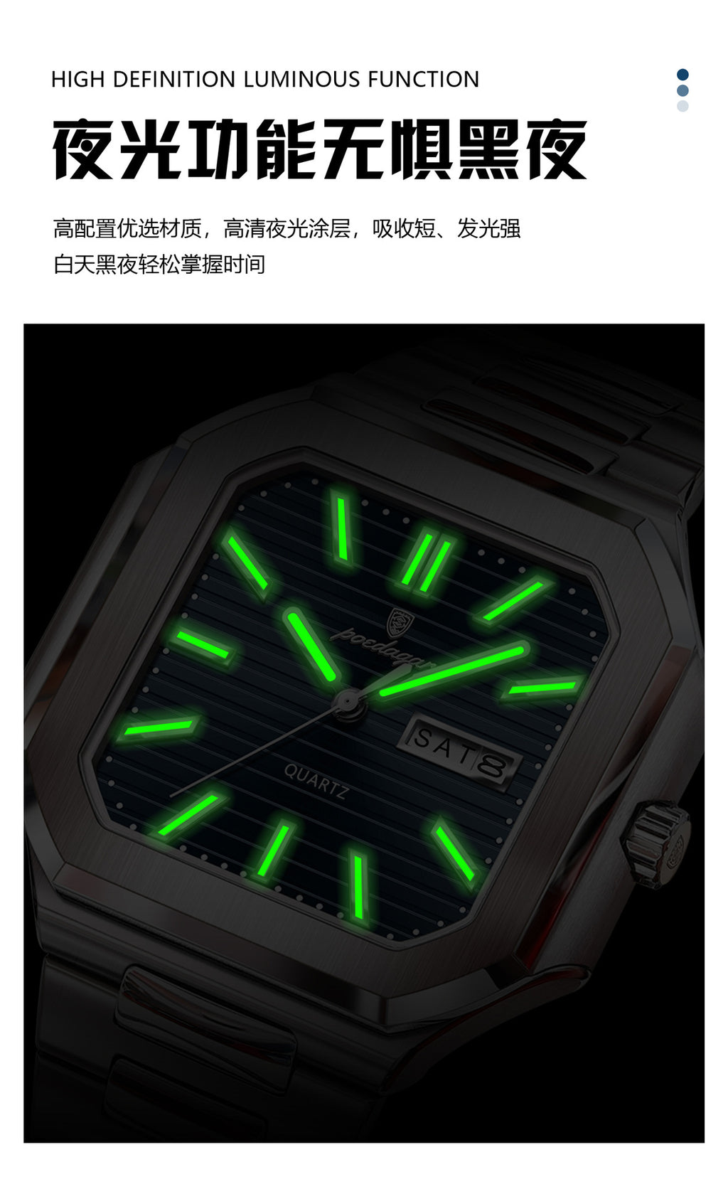 Swiss Brand Dual Calendar Watch for Men Waterproof Luminous Luxury Quartz Watch Live Streaming Foreign Trade Hot Item Dropshipping