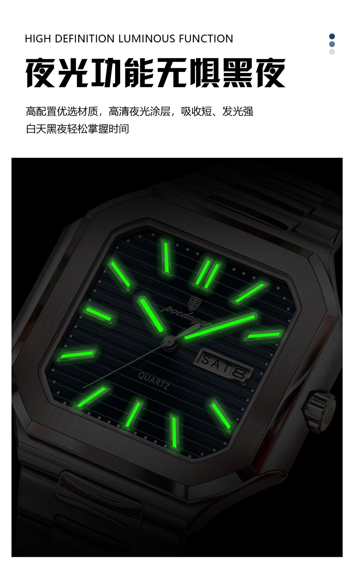 Swiss Brand Dual Calendar Watch for Men Waterproof Luminous Luxury Quartz Watch Live Streaming Foreign Trade Hot Item Dropshipping