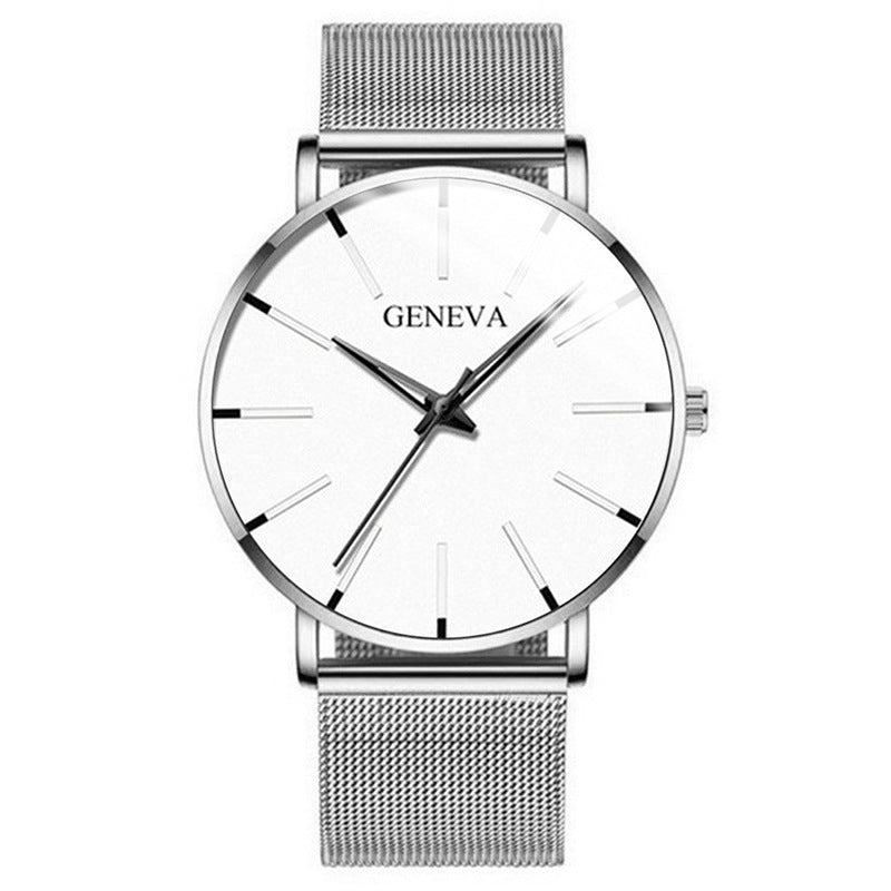 Cross-border Watch Set Business High-end Men's Watch Mesh Strap Glass Quartz Watch Men's Watch Cross-border Wholesale