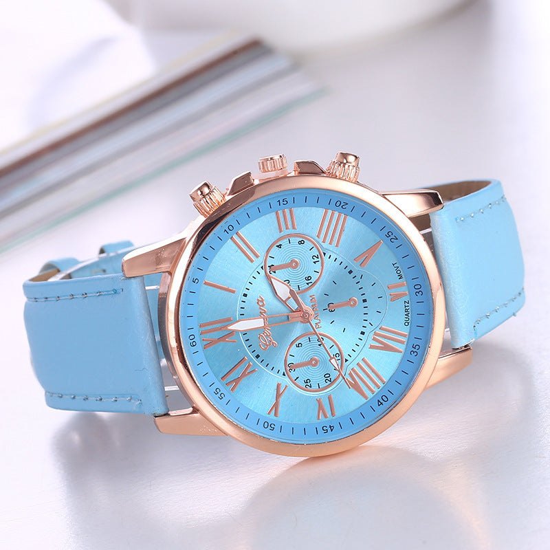 Cross-Border Hot-Selling Watches geneva Belt Women's Quartz Watch Classic Multi-Color Optional Women's Watch