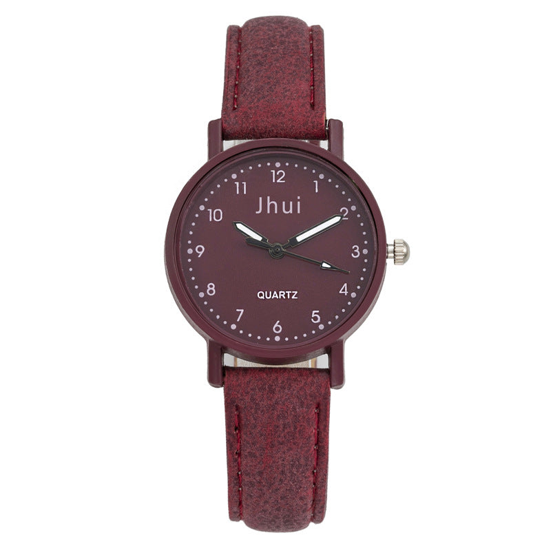 Cross-Border Fashion Retro Scale Digital Belt Women's Watch Fresh Casual Quartz Watch for Primary and Secondary School Students Wholesale