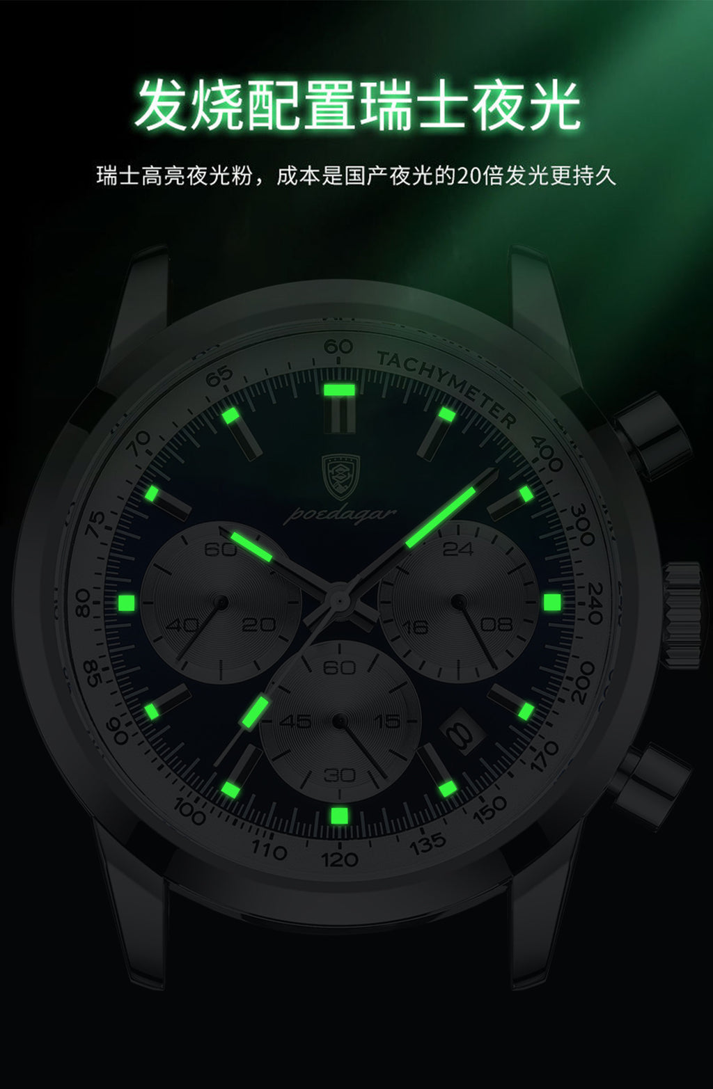 Swiss Brand New Men's Watch Leather Strap Multifunctional Quartz Wristwatch Live Streaming Export Hot Item Dropshipping