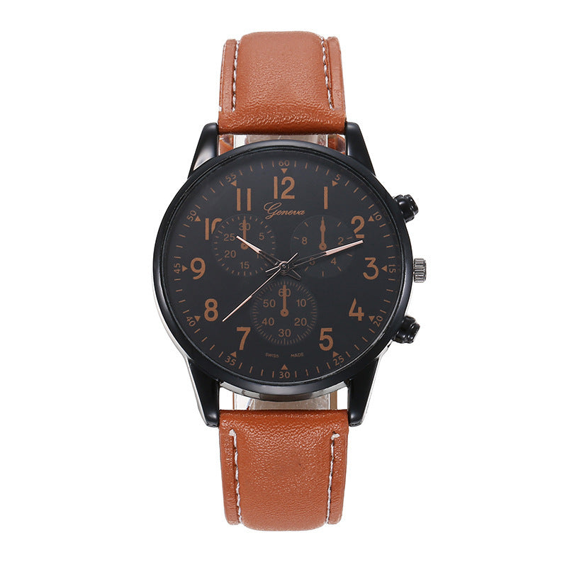 Foreign Trade Men's Watch High-End Hong Kong Style Fashion Wristwatch Fashion Versatile Quartz Watch High-End Watch Men's Watch Set