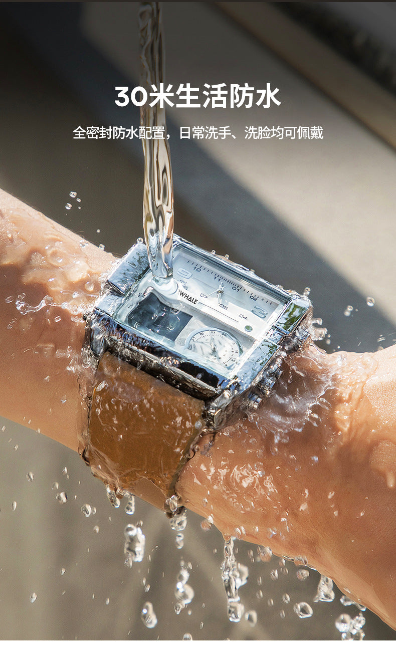 Mark Huafei Mark Fairwhale Watch Men's Square Large Dial Explosive Geometric Retro Electronic Watch