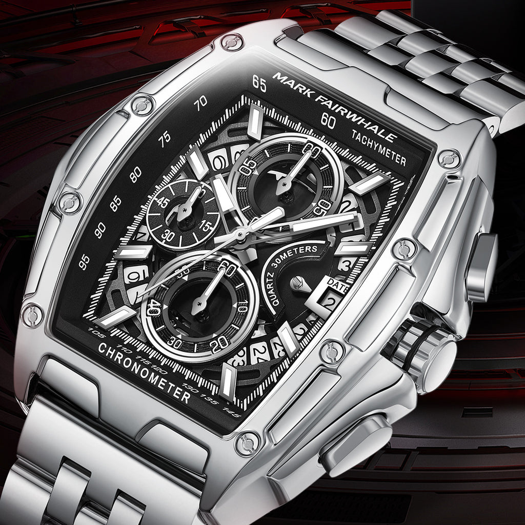 Mark Huafei Mark Fairwhale Brand multifunctional luminous chronograph skeleton hot-selling waterproof quartz watch