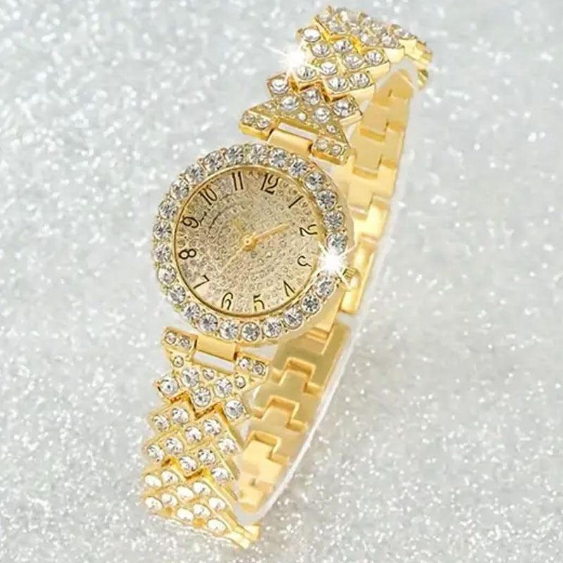Foreign Trade Hot-Selling Fashion Diamond-Studded Women's Watch High-End Luxury Goddess Bracelet Watch Women's Versatile Quartz Wristwatch