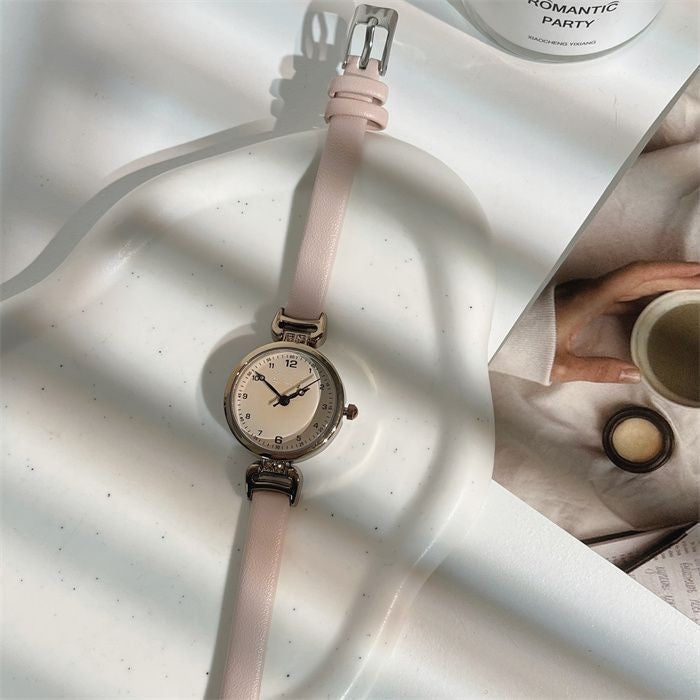 Retro Exam Watch for Women Students ins High-Value Light Luxury British Style Small Dial Women's Quartz Watch
