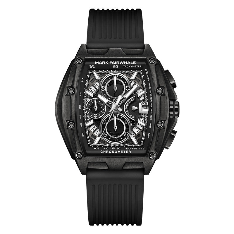 Mark Huafei Mark Fairwhale Brand multifunctional luminous chronograph skeleton hot-selling waterproof quartz watch