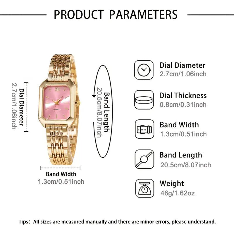 Cross-border hot ins Wind Steel Band Women's Watch Fashion Simple Square Quartz Wristwatch Female Student Versatile Watch