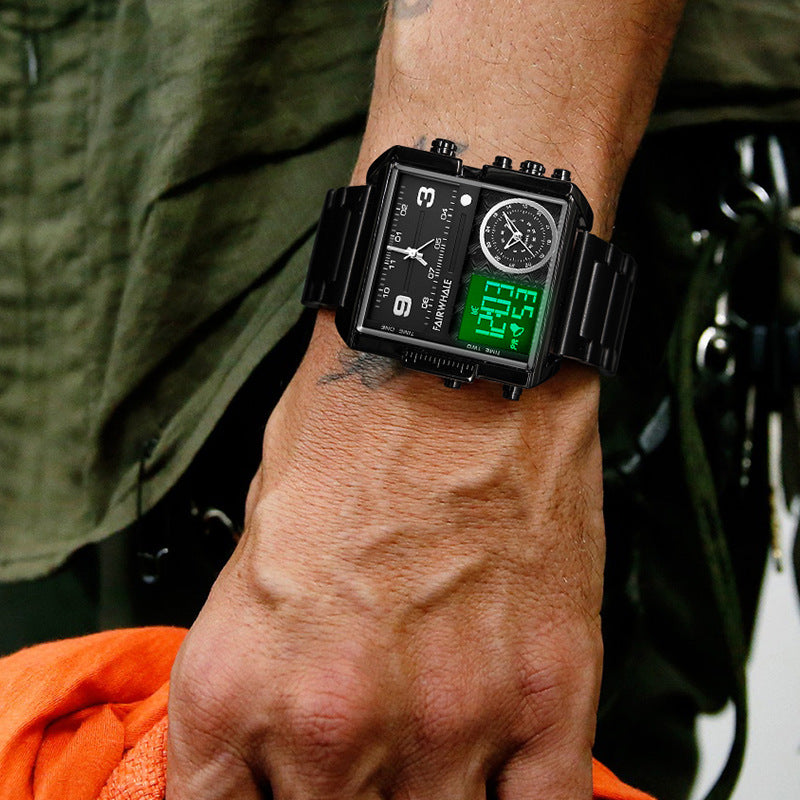 Mark Huafei Mark Fairwhale Watch Men's Square Large Dial Explosive Geometric Retro Electronic Watch