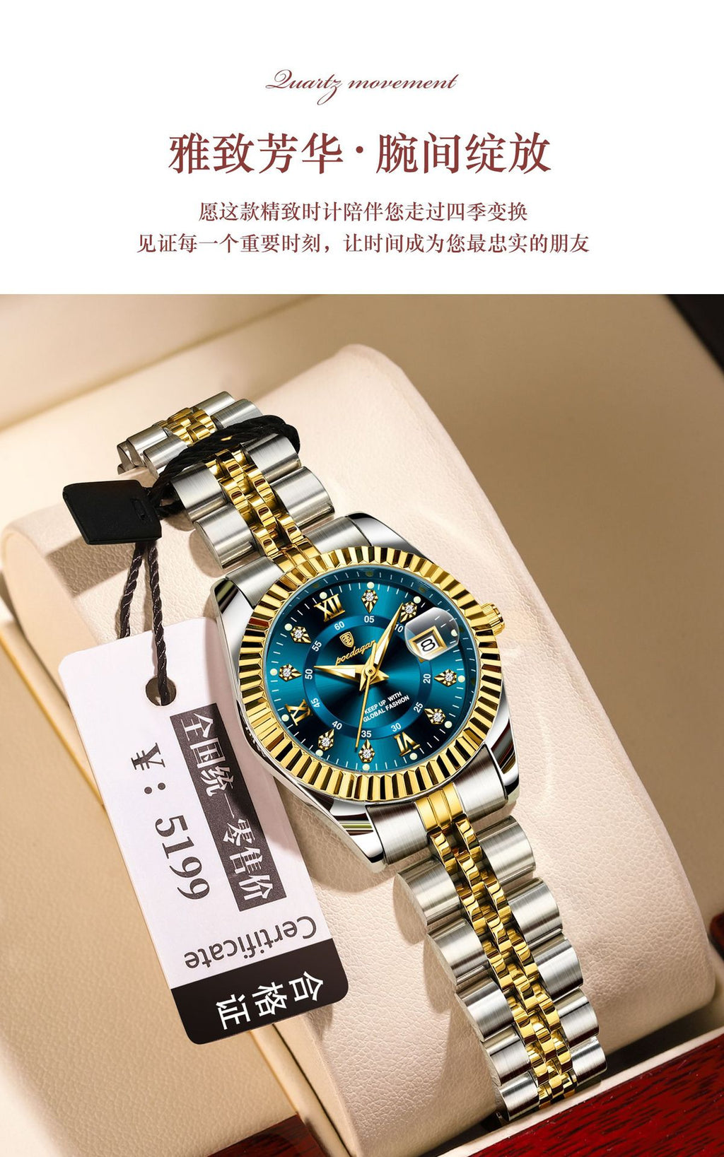 Swiss Brand Luxury Women's Watch New Waterproof Luminous Quartz Wristwatch Live Export Hot Item Dropshipping