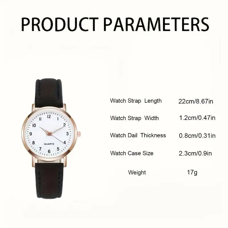 Cross-Border Simple Design Leather Strap Women's Watch High-End Feel Fresh Decorative Watch for Girls