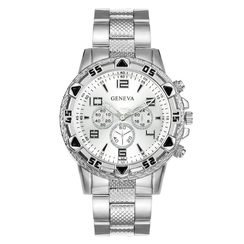 Southeast Asia Cross-Border Men's Watch Set Wholesale Steel Band Watch Men's Trendy Fashion Quartz Watch Men's Watch