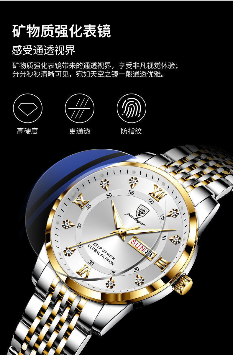 Bodaga New Men's Watch Waterproof Luminous Calendar Korean Version Quartz Wristwatch TikTok AliExpress One Piece Dropshipping