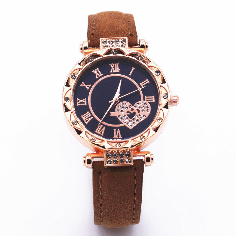 Cross-Border Hot-Selling Women's Watches Wholesale Heart Simple Personality Women's Watches Female Student Decorative Wristwatches Quartz Watches
