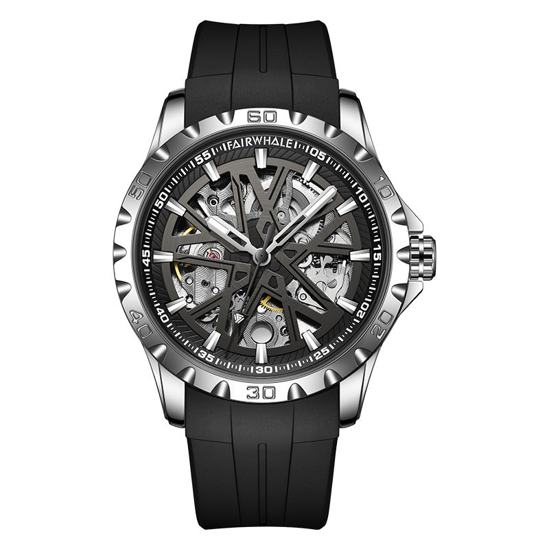 Mark Huafei MarkFairwhale Brand Men's Watch Fully Automatic Skeleton Mechanical Watch Hot-Selling Cross-Border Factory