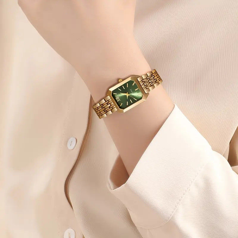 Cross-border hot ins Wind Steel Band Women's Watch Fashion Simple Square Quartz Wristwatch Female Student Versatile Watch