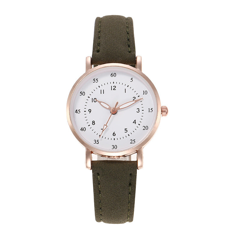 Cross-Border Hot-Selling Women's Fashion Simple Round Pointer High-End Versatile Fashion Watch Student Quartz Wristwatch