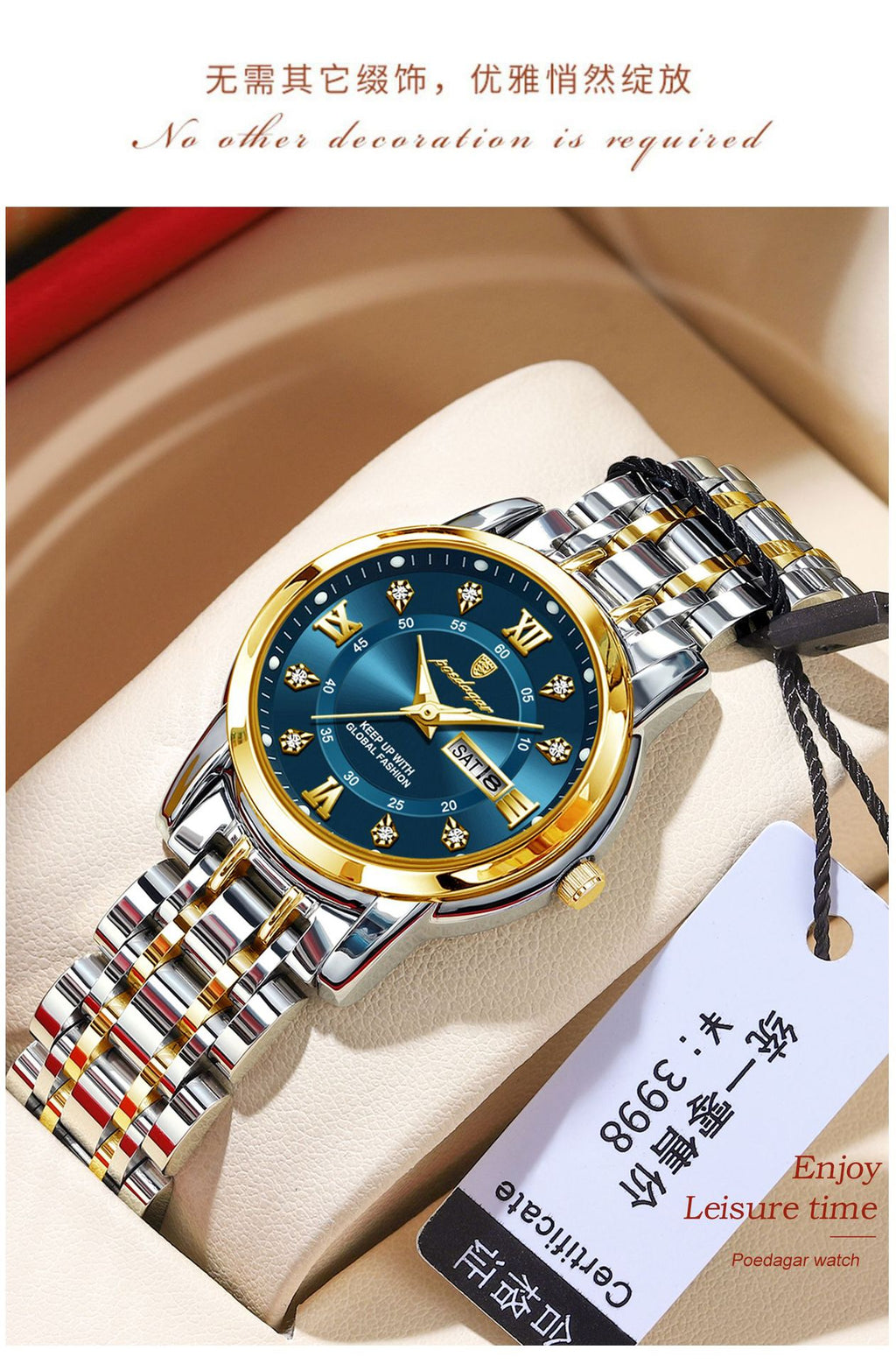 Swiss Brand Women's Watch New Waterproof Luminous Dual Calendar Wristwatch Female Live Export Hot Sale One Piece Dropshipping