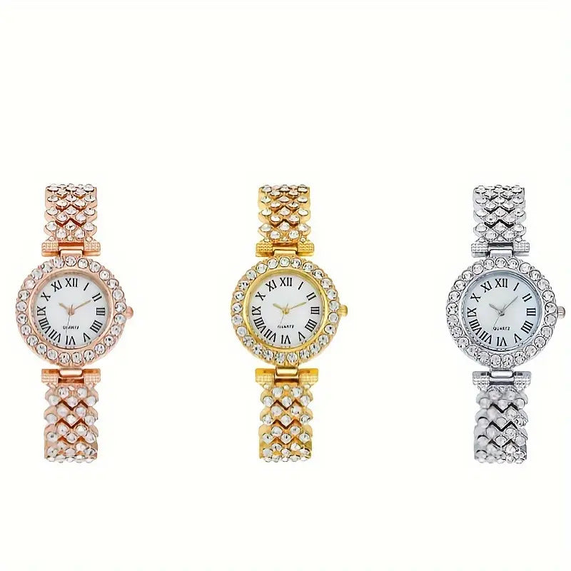 Cross-Border Hot-Selling Alloy Women's Bracelet Watch with Diamonds Trendy Decorative Watch Women's High-End Quartz Watch
