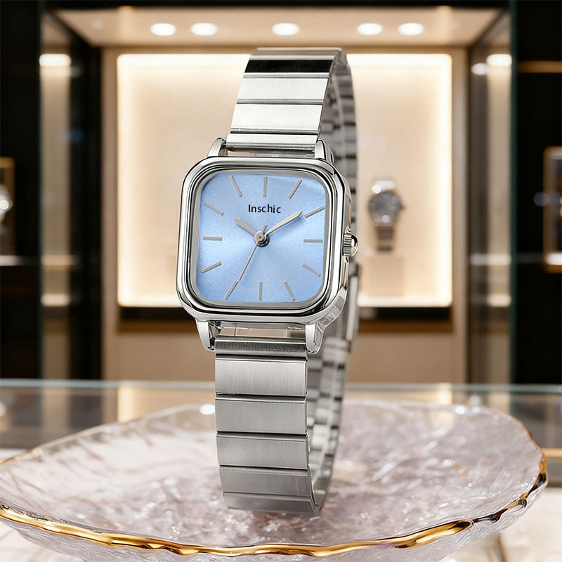 Cross-border Hot Selling Steel Strap Women's Watches Wholesale ins Women's Watch Girls Light Luxury Square Women's Watch Quartz Watch