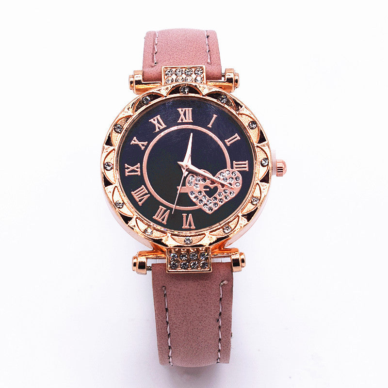 Cross-Border Hot-Selling Women's Watches Wholesale Heart Simple Personality Women's Watches Female Student Decorative Wristwatches Quartz Watches