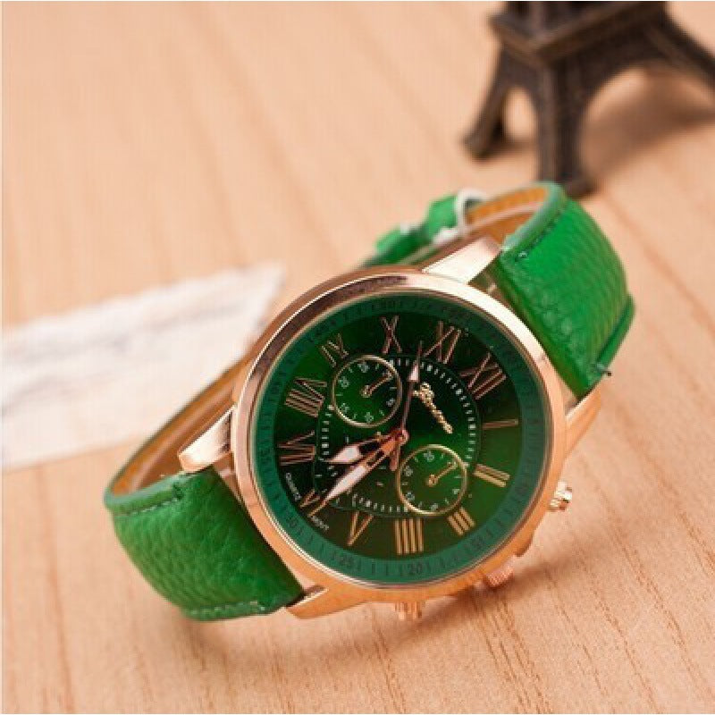 Cross-Border Hot-Selling Watches geneva Belt Women's Quartz Watch Classic Multi-Color Optional Women's Watch